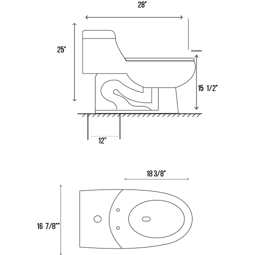 MJ8085-One Piece Toilet Elongated Floor Mounted