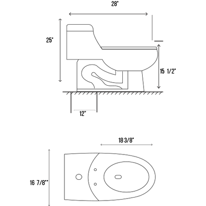 MJ8085-One Piece Toilet Elongated Floor Mounted