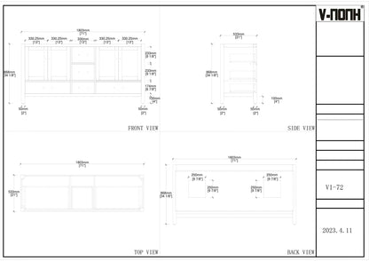 Capri Collection V1-72" Double Sink