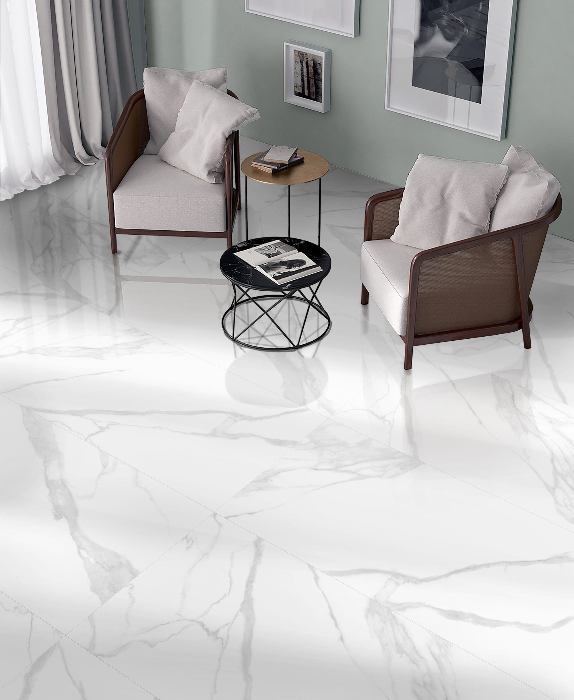 Heritage Carrara 24"x48" Glossy - $1.99/SQFT - 16 SQFT/Box