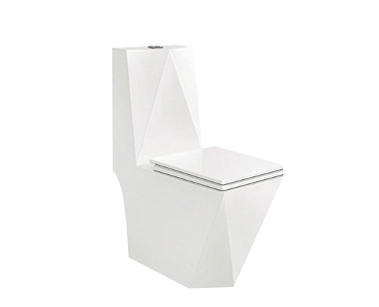 MJ3020-One Piece Toilet Elongated Floor Mounted, Daimonds style